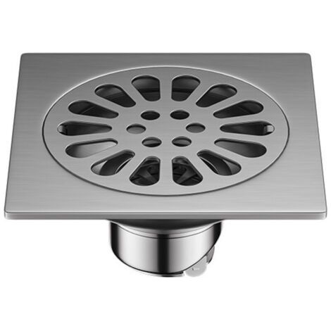 BUNTHAUS 12×12cm Drain De Plancher avec Passoire Filtre éPais Drain,Grille Douche ,Siphon De Sol en Acier Inoxydable Anti-Odeur Carré,Drain De Douche