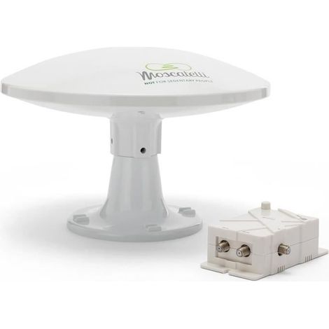 Antenne Omnidirectionnelle Terrestre TNT HD DVB-T-T2 Dab – 12-24-220 V – Kit Complet avec Câbles et Puissant Amplificateur.[Q107]