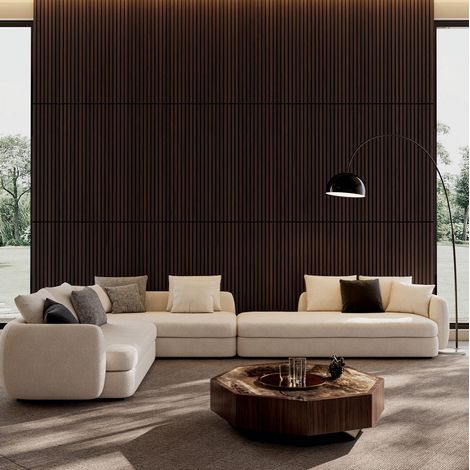 Panneaux muraux acoustiques 4 pcs 115x62 cm noyer OKMYHOME (1/3)
