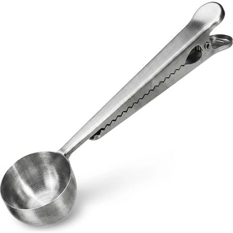 Stainless Steel Coffee Scoop with Clip, 18 cm (1/5)