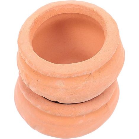 2 Stück kleine Pflanzentöpfe aus Keramik Beige Rund