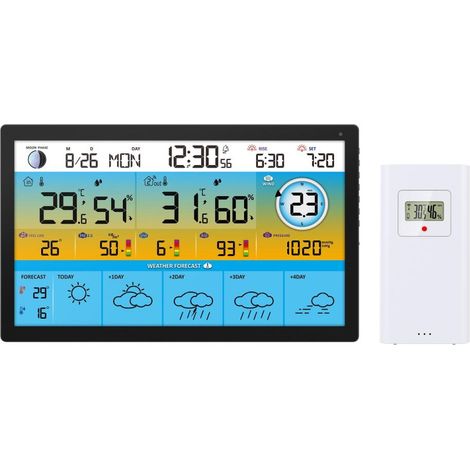 Optex – Station météo Wi-Fi connectée – Prévisions 5 jours – Température et humidité int/ext – Application smartphone pour données en temps réel