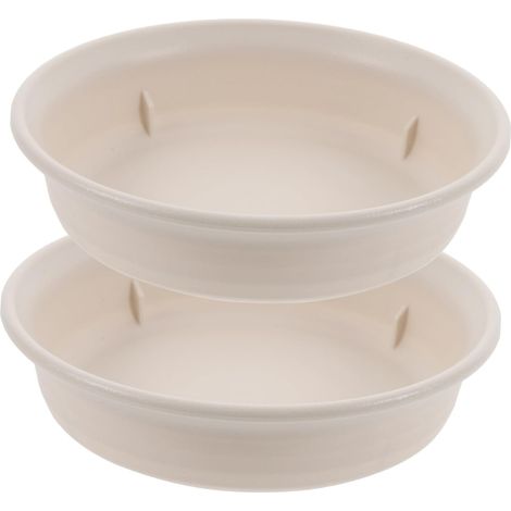 25 cm,Soucoupe ronde blanc cassé pour plantes, bac de récupération en résine pour plantes d'intérieur et d'extérieur,1 pièce par paquet.