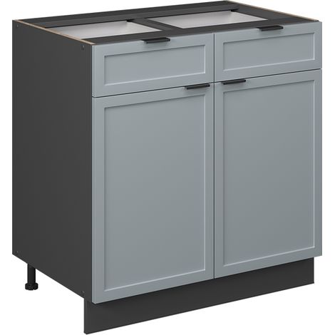 Mueble bajo de cocina Fame-Line, Azul claro-gris, 80 cm sin encimera, Vicco (1/5)