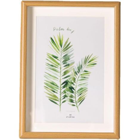 2 pièces Cadre en aluminium en bois, Cadre photo A4 fait à la main en bois, Cadre En Aluminium En Bois, Cadre photo Hama, cadre en bois de magasin pour montage mural ou affichage de table (1/5)