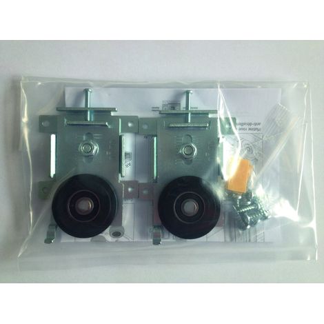 Kit 2 roues pour 1 vantail de placard coulissant KITROUPRO – Roues basses pour façades coulissantes – Compatible avec rails P110 P300 – Seed
