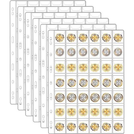 Lntyq – 6-lagige PVC-Münzbox – 42 Münzfächer – Staub- und wasserdicht – Transparentes Display (1/5)