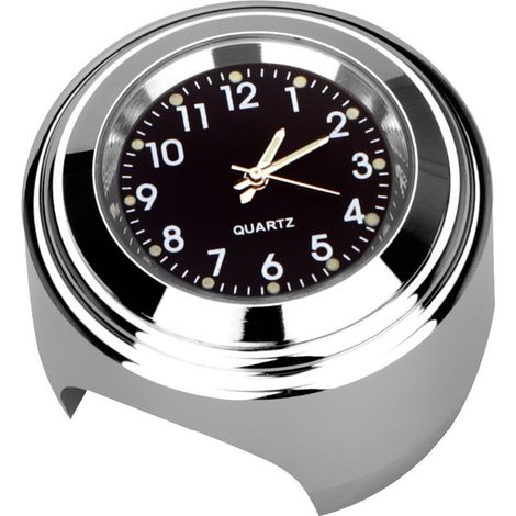 Horloge analogique compatible avec moto, cyclomoteur et vélo, couleur argent (1/5)