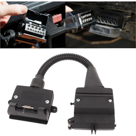Adaptateur pour prise et fiche de remorque : fiche 12 broches vers prise 7 broches (1/5)