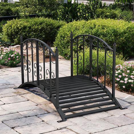 Pont de jardin schwarz en stahl 119 x 67 x 70 cm (1/5)