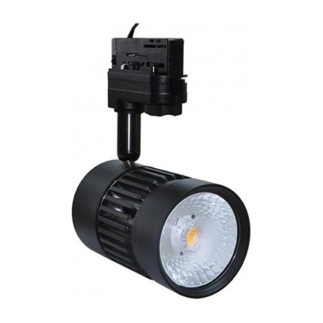 Projecteur LED 8W pour rail 3 allumages noir orientable 159x95mm 3000K 590lm 230V dimmable 38° IP20 RAFALE TRAJECTOIRE 004707