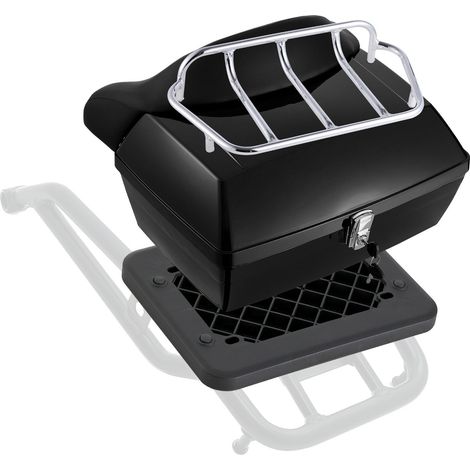 Top case moto universel 48L en polypropylène résistant, coffre arrière étanche et amovible avec panneau réfléchissant, base multi-trous, compatible avec 99% des cadres de moto (1/5)