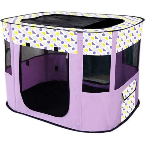 Portable Chien Maison Animaux Clôture Pliable Parc pour Animaux De Compagnie Salle De Livraison Chats Nid Chiot Maison Fermé Chenil Animaux Tente (S/70 50cm, Violet) (1/5)