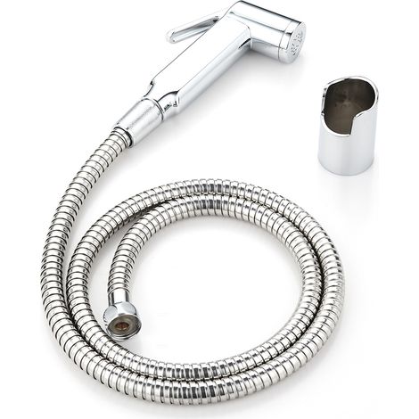 KIT DOCCETTA SHUT-OFF CON SUPPORTO A MURO E FLESSIBILE Cromo (1/2)