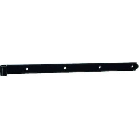 Penture droite bout festonné cataphorèse noir - Longueur de penture 400 mm - 35 x 5 mm - Diamètre du nœud 14 mm - TORBEL INDUSTRIE