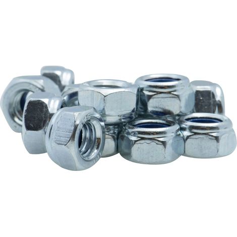 Écrou frein hexagonal zingué Classe 6 Ø 5mm – Lot de 22 – Pour fixation acier dans environnements humides – Filetage métrique pas standard – Vissal (1/5)
