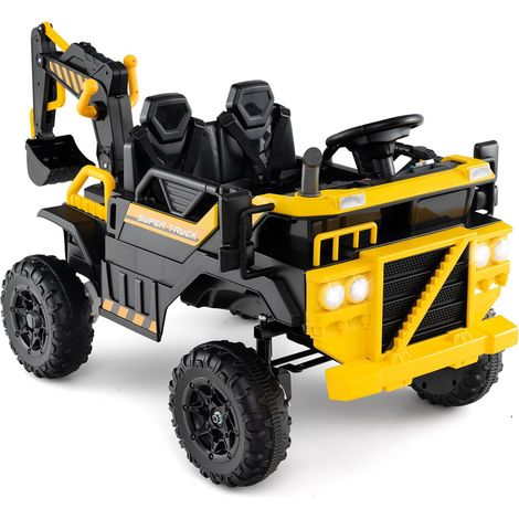 Escavatore per bambini 24V con telecomando, 4WD, giallo