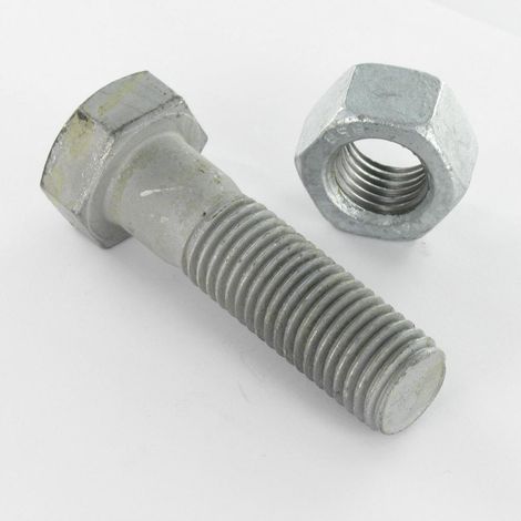 Boulon (vendu avec Ecrou) Tête hexagonale TH M20X80 Classe 8.8 SB Forte tenue à la corrosion Acier galvanisé à-20 pièces