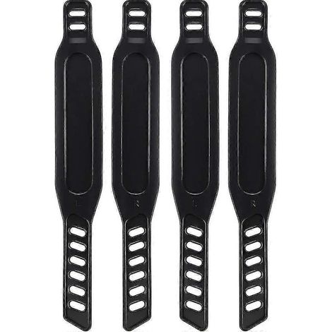 Sangles de pédales en caoutchouc pour vélo d'appartement, faciles à ajuster, universelles, pour vélo d'appartement, vélo de ville ou salle de sport, 2 paires, noires (1/5)