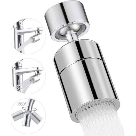 Aérateur de Robinet, 360° Pivotant Embout Robinet Cuisine, 2 Modes Mousseur Robinet Economie Eau, Pour Robinet Pour Éviers de Cuisine Salle de Bain lavabo (1/5)
