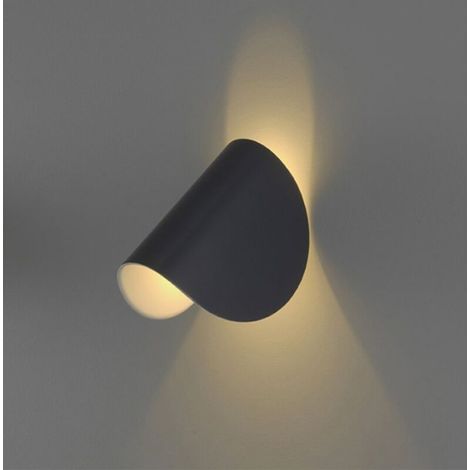 Applique murale moderne à LED, applique murale pivotante, lampe de vanité de salle de bain, intérieur chambre salon couloir escalier terrasse jardin applique - noir - lumière chaude(1pcs) (1/4)