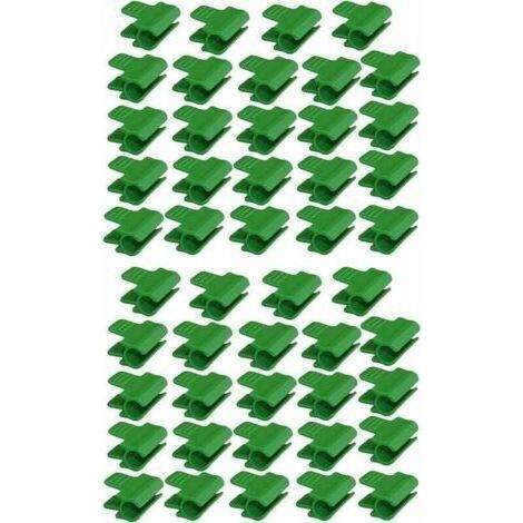 Lot de 48 colliers de serr pour tuyau de jardin, accessoires de film d'abri de jardin, diamètre extérieur 16 mm, piquets pour plantes, clips en plastique pour serre, Vert (1/5)