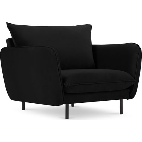 Fauteuil en velours noir (1/5)
