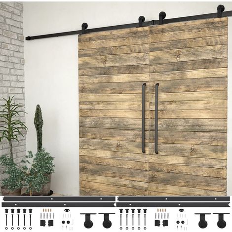vidaXL Kit di Binari per Porte Scorrevoli 2 pz 200 cm in Acciaio