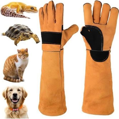 Gants résistants aux morsures pour la manipulation d'animaux, gants de travail anti-morsures de 45 cm, gants pour la manipulation de reptiles, pour le soudage, le jardinage, la manipulation de chats/c (1/4)