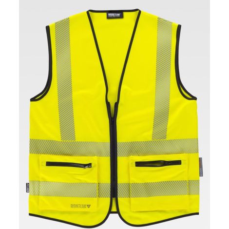 Chaleco de alta visibilidad con cintas reflectantes segmentada EN ISO20471 C3605 WORKTEAM L Amarillo A.V.