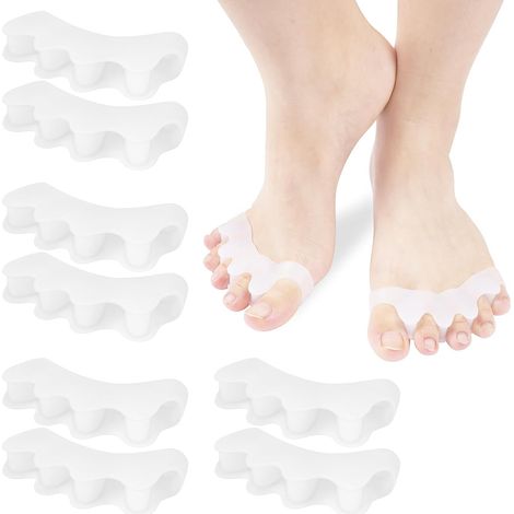 Separateur Orteil, 4 Paires Correcteur d'Orteils, Ecarteur Orteil Silicone, Séparateur Doigts Pied Silicone, pour Oignons, Chevauchement, Orteils Coudés, Orteils en Marteau, Orteils en Griffe (1/5)