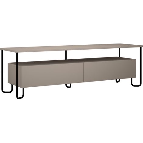 Mobile porta tv 150x42x45 cm moka chiaro con due ante e ribalta - Leon