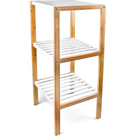 Scaffale in bambù 80 x 33 x 34 cm multifunzionale moderno bagno cucina in bambù naturale 130003132