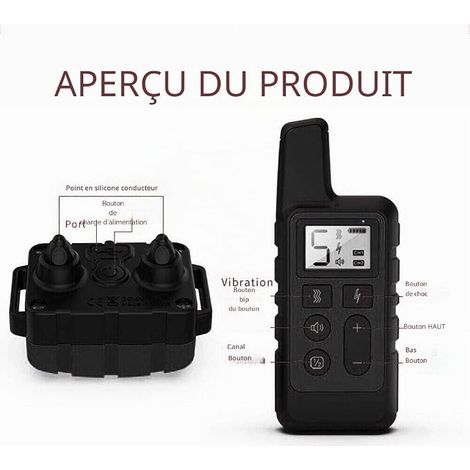 Dog Training Collar with Remote Control, Waterproof Rechargeable Anti-Bark Dog Collars, Distance, for Costume Dogs, Black (1/4)
