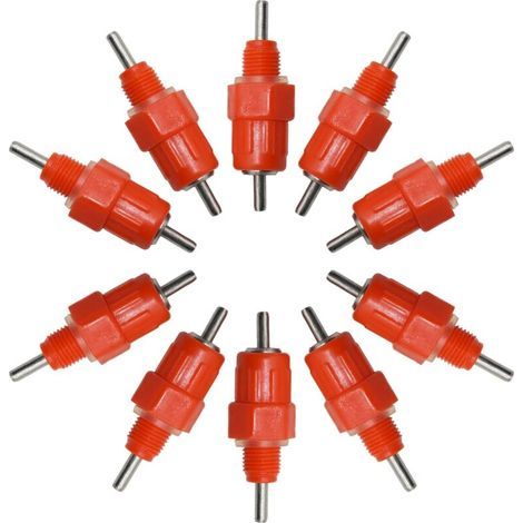 Automatische Nippeltränke, Automatisches Tränke-Set, Geflügeltränke aus Kunststoff, Automatische Geflügeltränke, Geflügeltränke, Wassernippeltränken, für Hühner, Enten, Geflügel, 10 Stück