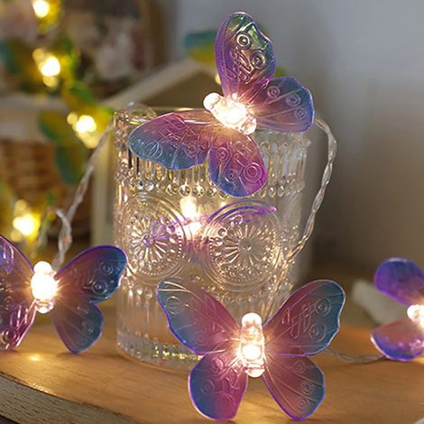 Guirlande lumineuse 3m 20 LED violette à piles - Décoration intérieur/extérieur pour maison, chambre, fête, anniversaire, jardin, mariage, Noël (1/5)