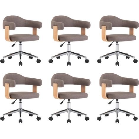 Maison Exclusive - Drehbare Esszimmerstühle 6 Stk. Taupe Bugholz