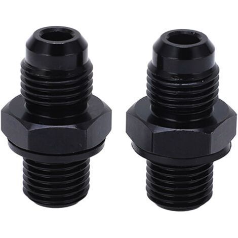 1 Paar 6AN-1/4NPS Getriebeölkühler-Adapteranschlüsse, schwarze, rostfreie Aluminiumlegierung, kurze Ausführung (1/4)