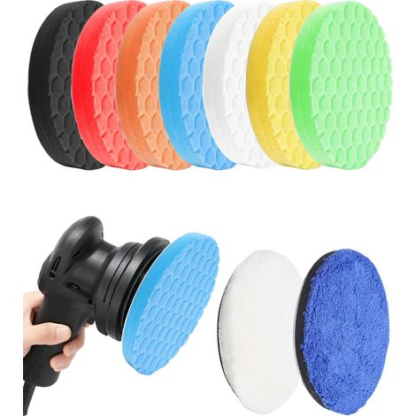 9-Pièces Kit de Tampons de Polissage, 150mm Disques Polissage Voiture (1/5)