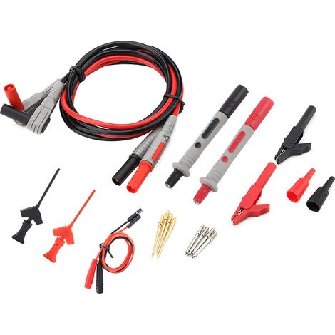 Jeffergarden Fils de Test multimètre numérique électronique P1300C, avec pinces Crocodile, jeu d'embouts de sonde remplaables