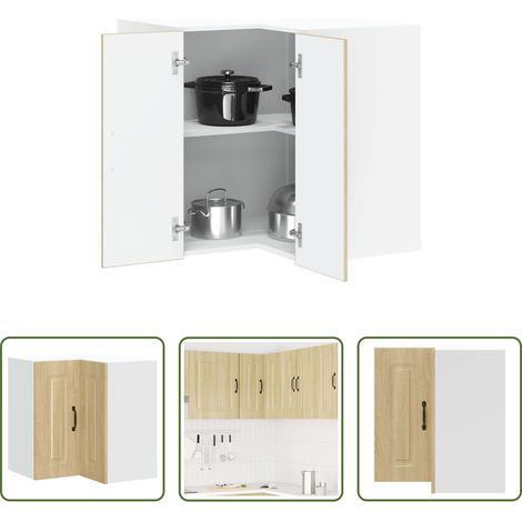 vidaXL Holzwerkstoff - Küchen-Eckhängeschrank Kalmar Sonoma-Eiche Holzwerkstoff (1/5)