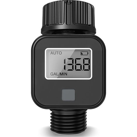 Medidor de agua，medidor de agua con rosca estándar de 3/4 de pulgada，apto para manguera de jardín/caravana/césped，medidor 3 en 1