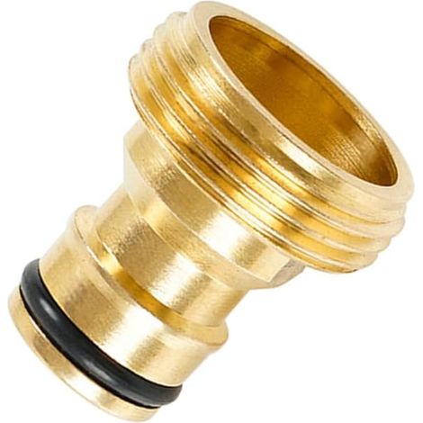 Schläfer 682102  Raccordo Portagomma Universale 3/4, diam 26,5mm filetto Maschio a Innesto Rapido per Rubinetto Giardino, Connettore Rubinetto Pluriuso per Tubo in Gomma, Ottone Lucido. (1/5)