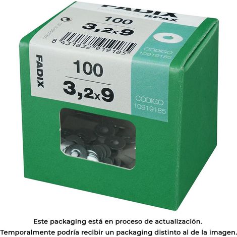 CAJA L 100 unid. ARANDELA PLANA ANCHA CINC 3,2x9mm FADIX (1/3)