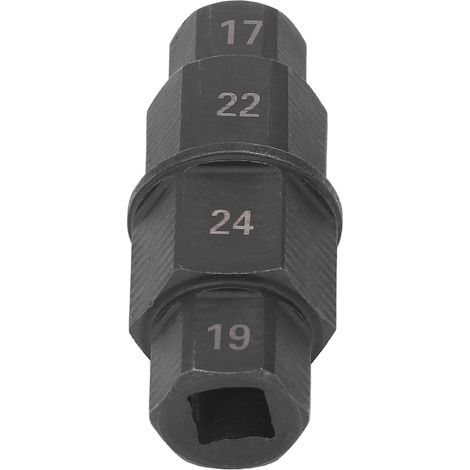 Clé hexagonale pour axe de roue avant de moto, spécialement conçue pour le démontage de l'axe (17, 19, 22 et 24 mm), noire.