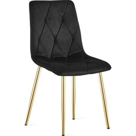 Fauteuil Libra - velours noir / pieds dorés x 1 (1/5)
