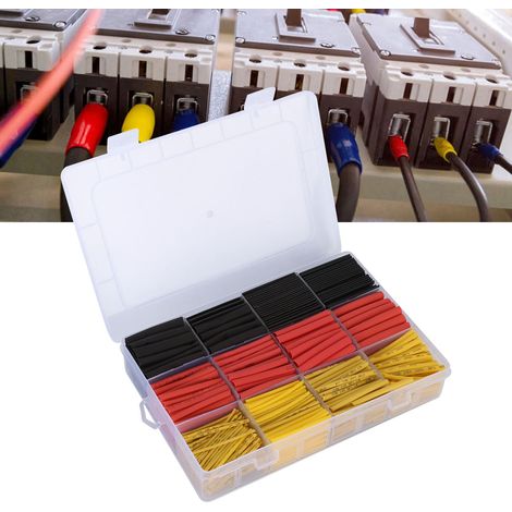 Lot de 800 gaines thermorétractables rouges, jaunes et noires. (1/5)