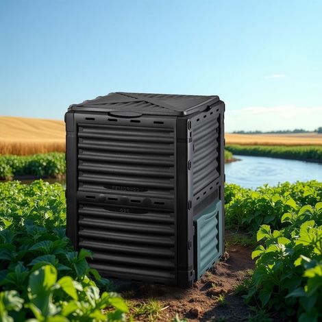 Composteur de jardin 300 L en plastique robuste – Bac à compost pour déchets organiques