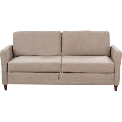 Sofa 3-Sitzer MARE Stoff Taupe mit Stauraum