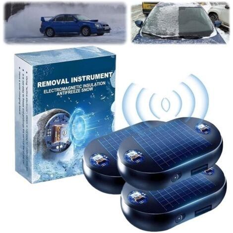Lot de 3 dégivreurs de pare-brise électromagnétiques pour voiture - Chargement solaire + USB - Chauffage micro-ondes - Protection contre le gel - Portable - Protection du véhicule pour voiture (1/5)